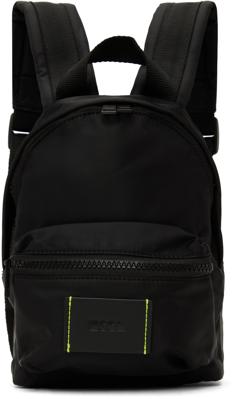 Msgm Black Mini Backpack In 99 Black