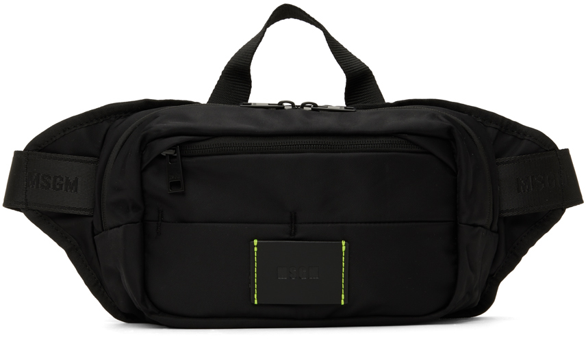 Msgm Logo-patch Belt Bag In Black