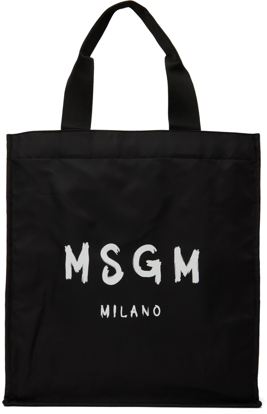 MSGM: Black Logo Tote | SSENSE