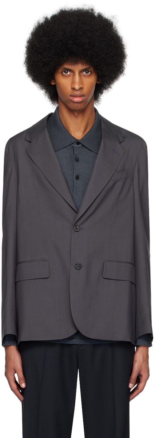 Dunhill Gray Single-breasted Blazer In Grey 030