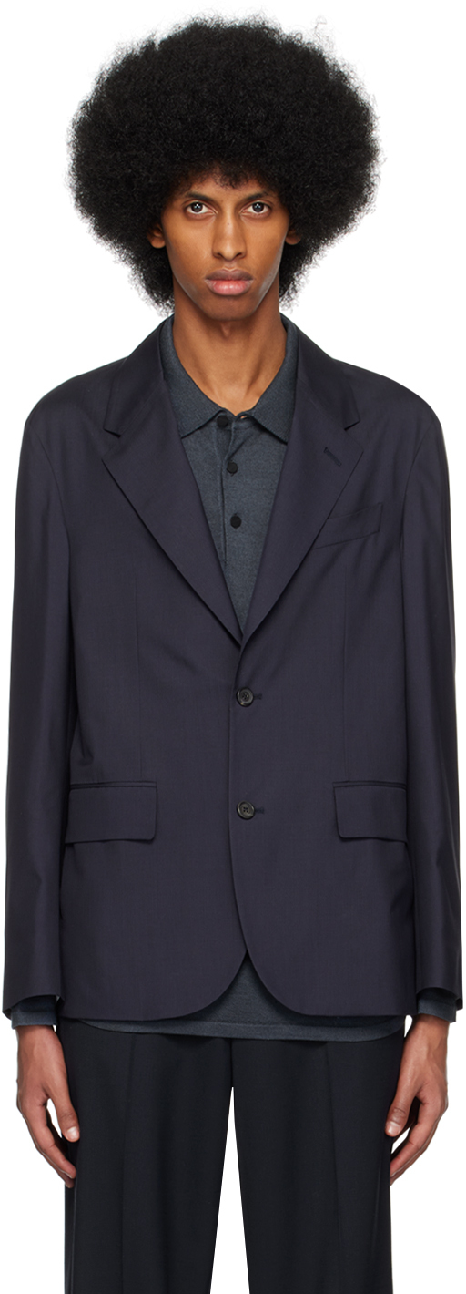 Dunhill Navy Single-breasted Blazer In Ink 059