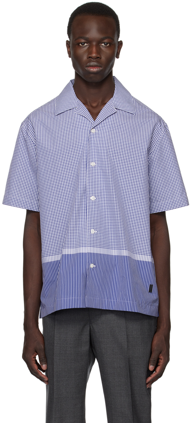 Blue & White Check Shirt by Dunhill on Sale