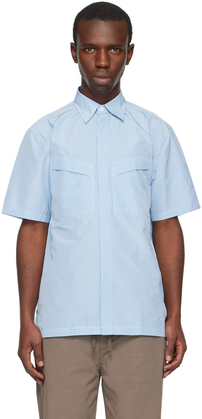 Dunhill Blue Check Shirt In Blue White 122