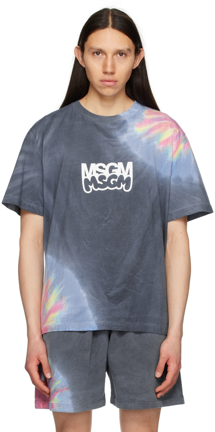 Msgm Gray Burro Studio Edition T-shirt In Multicolour