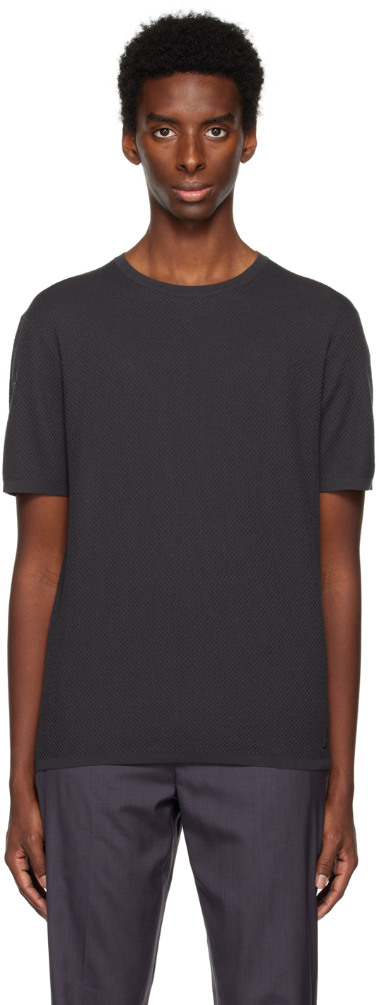 Dunhill Black Crewneck T-shirt In Grey