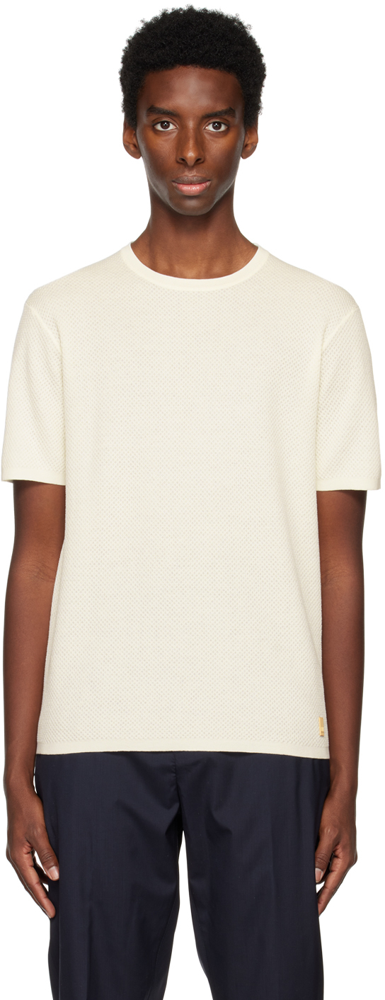 【関税込み】Dunhill オフホワイト クルーネックTシャツ Dunhillのオフホワイト クルーネックTシャツがセール中