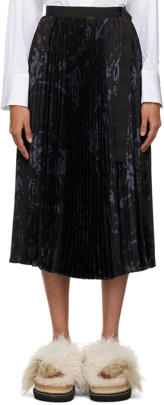 Black Eric Haze Edition Midi Skirt by sacai on Sale