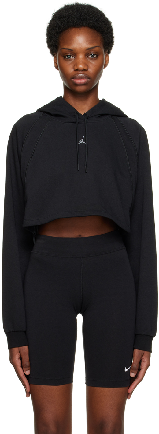 Nike Black Cropped Hoodie In Black/black/black/st