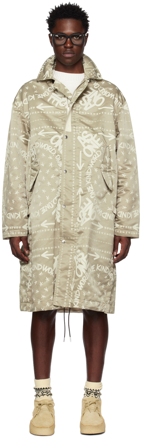 Sacai Khaki Eric Haze Edition Coat In Light Khaki