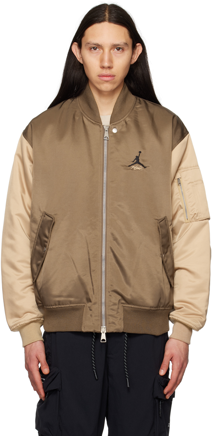 Nike Brown Renegade Bomber Jacket In Palomino/desert/blac
