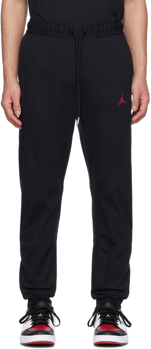 Nike Black Essentials Warm Up Sweatpants In Black/gym Red