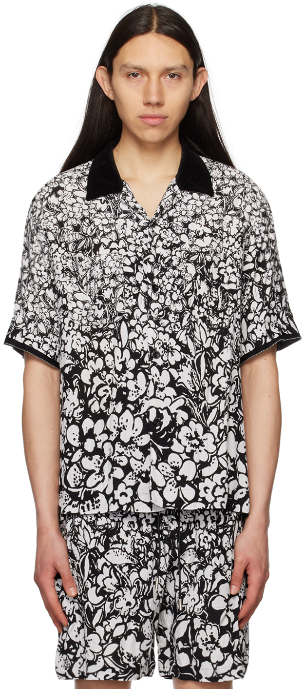 Black Floral Shirt by sacai on Sale