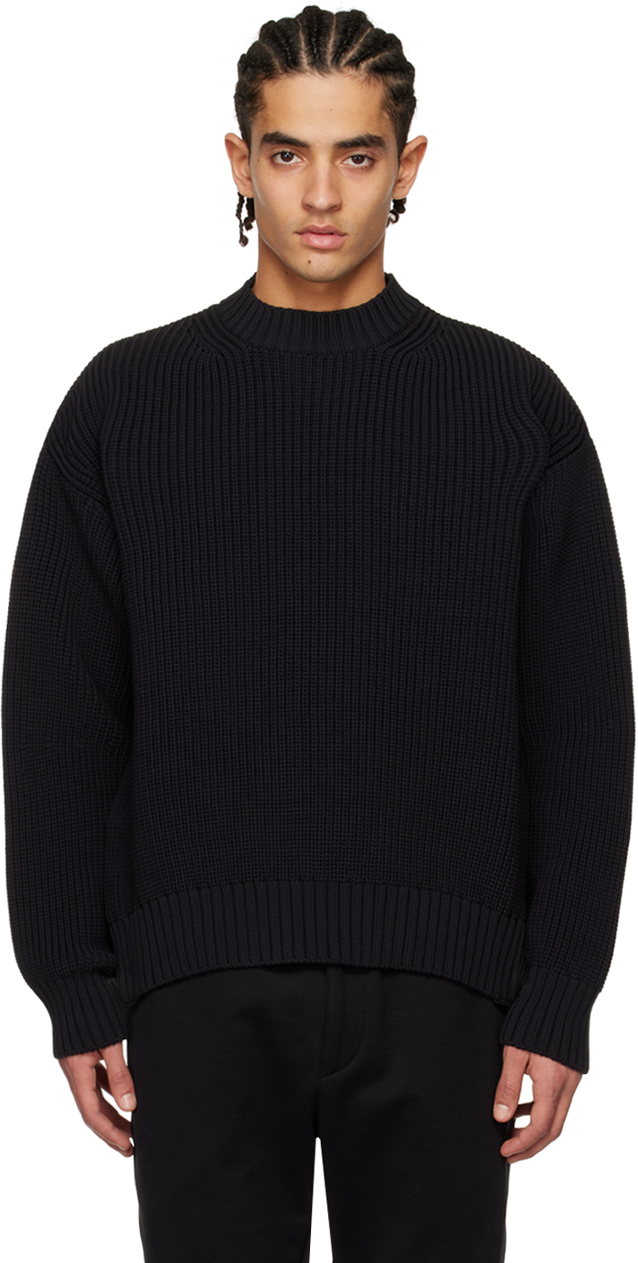 sacai: Black Vented Sweater | SSENSE Canada