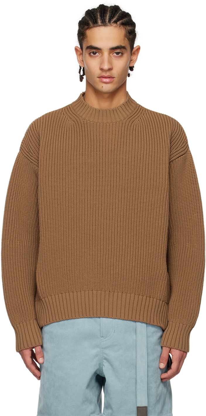 sacai Brown Vented Sweater