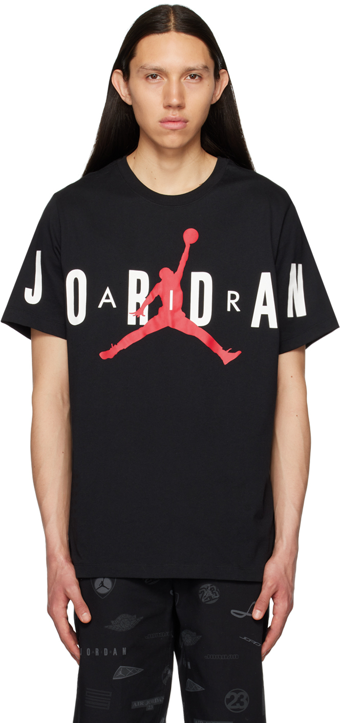 Nike Jordan Men's Air Stretch T-shirt In Black/white/black