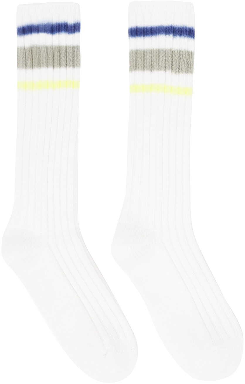 Sacai White Striped Socks