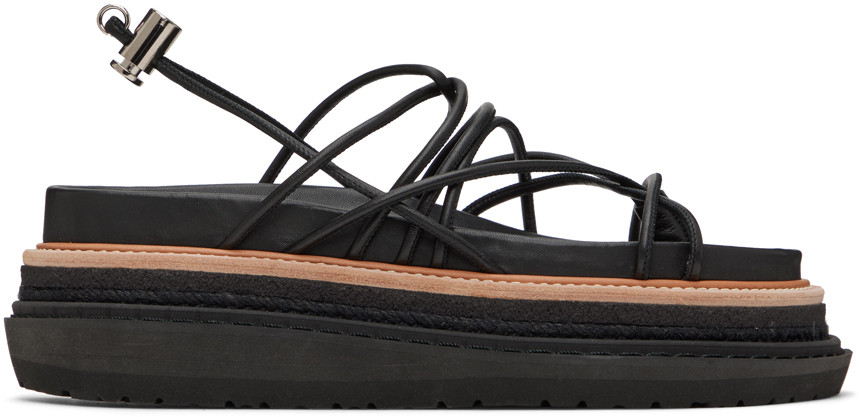 Sacai Black Platform Sandals In 001 Black
