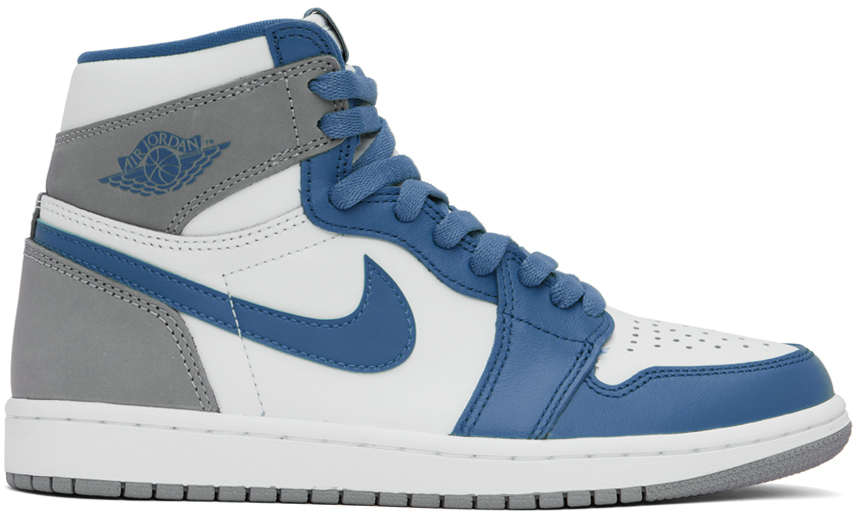 Nike Jordan: Blue & White Air Jordan 1 Sneakers | SSENSE