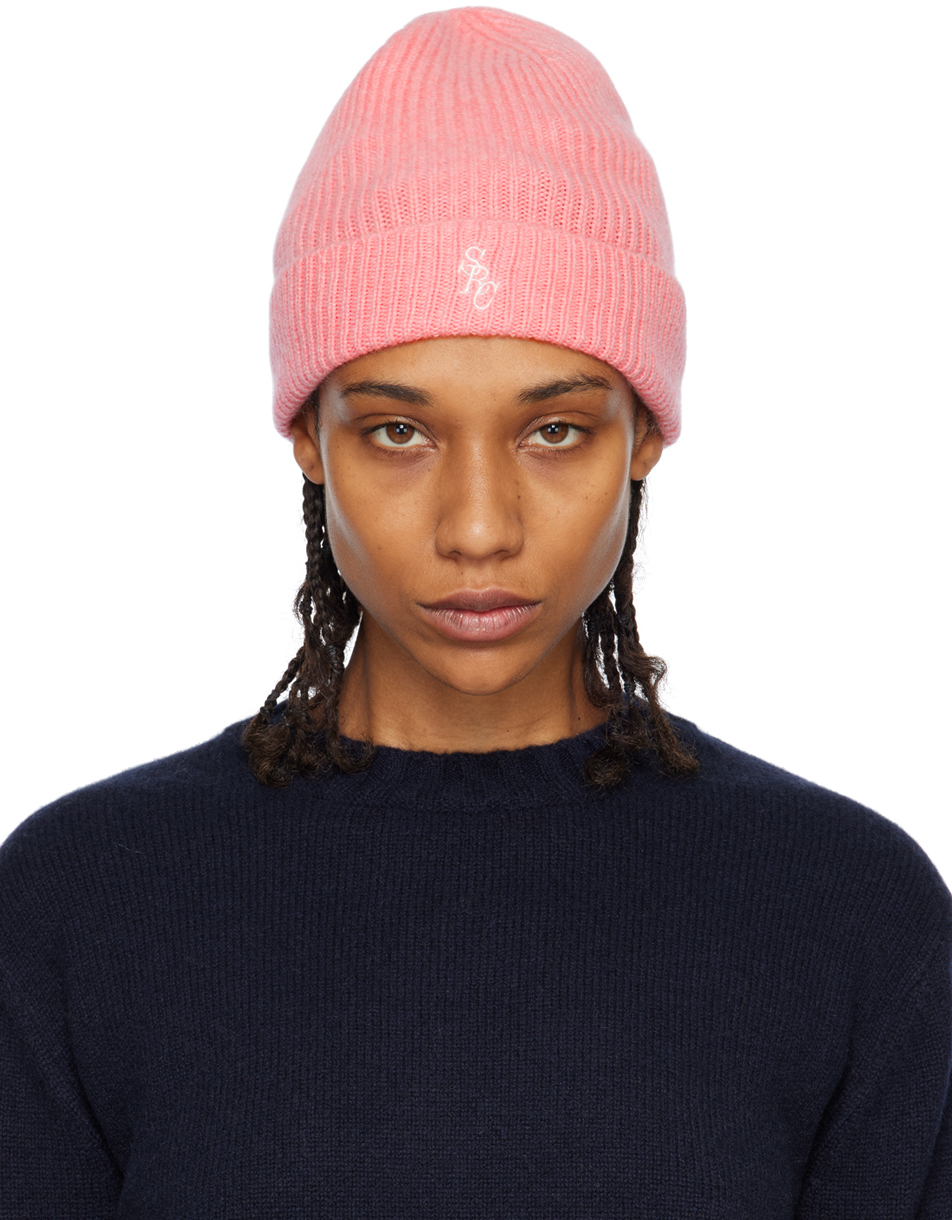 Sporty & Rich: Pink Embroidered Beanie | SSENSE Canada