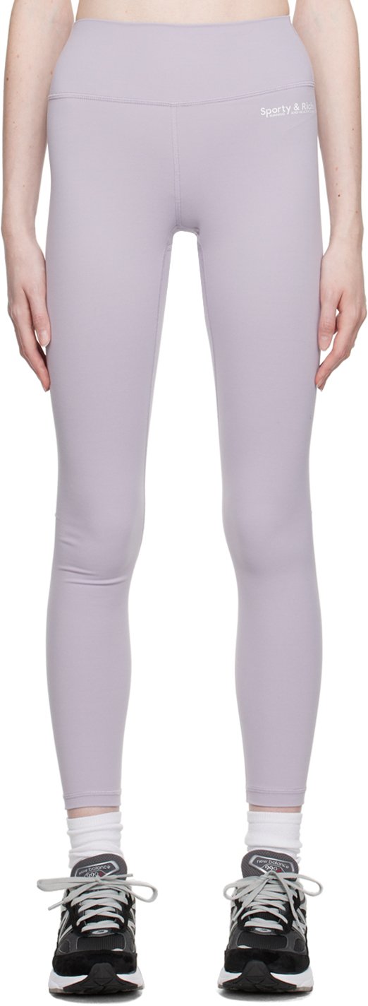 SPORTY AND RICH PURPLE BONDED LEGGINGS