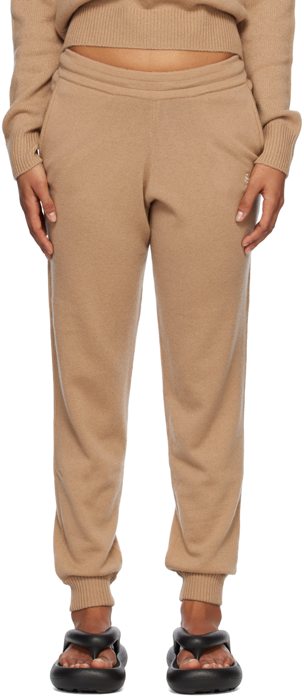 Sporty And Rich Tan Embroidered Sweatpants In Camel