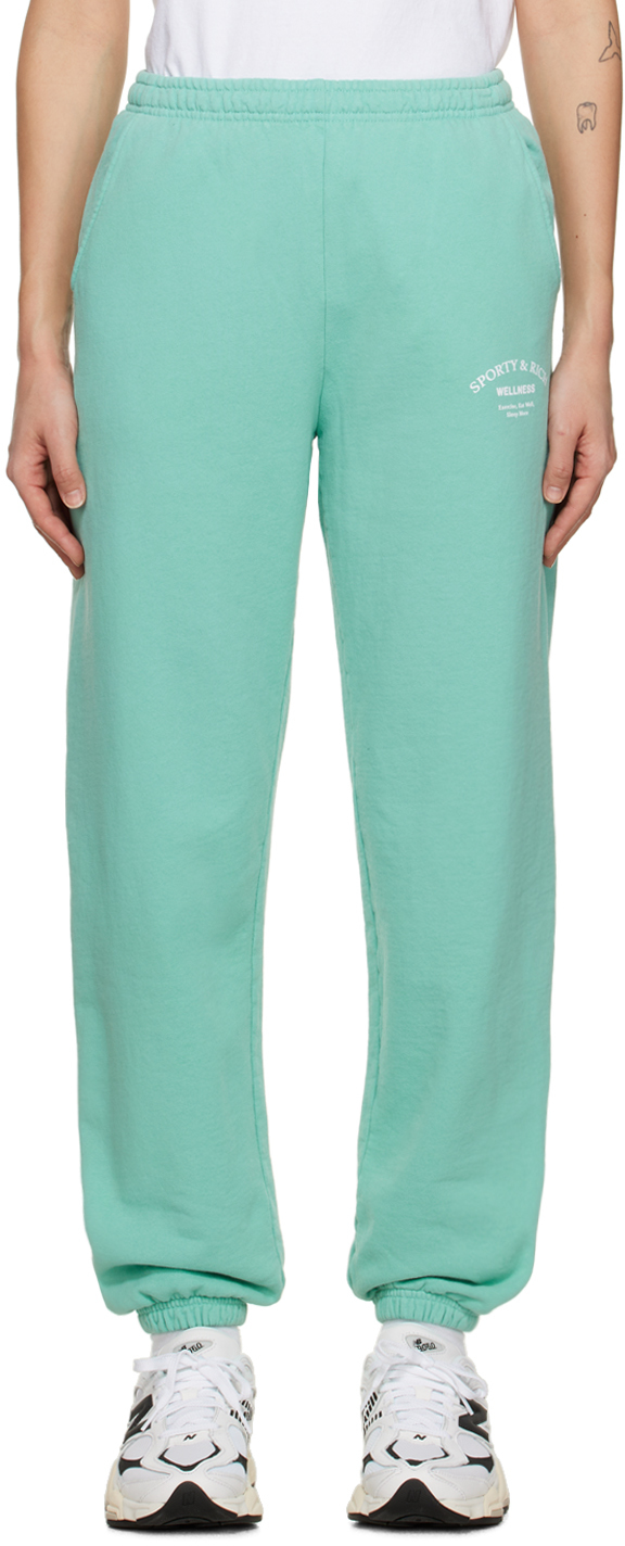 Sporty And Rich Green 'wellness Studio' Lounge Pants In Paradise/white