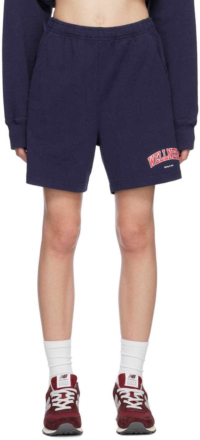 Sporty And Rich Wellness Ivy Printed Cotton-jersey Shorts In Black
