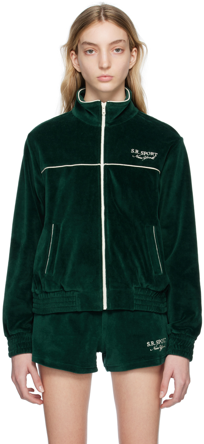 SPORTY AND RICH GREEN SPORT TRACK JACKET