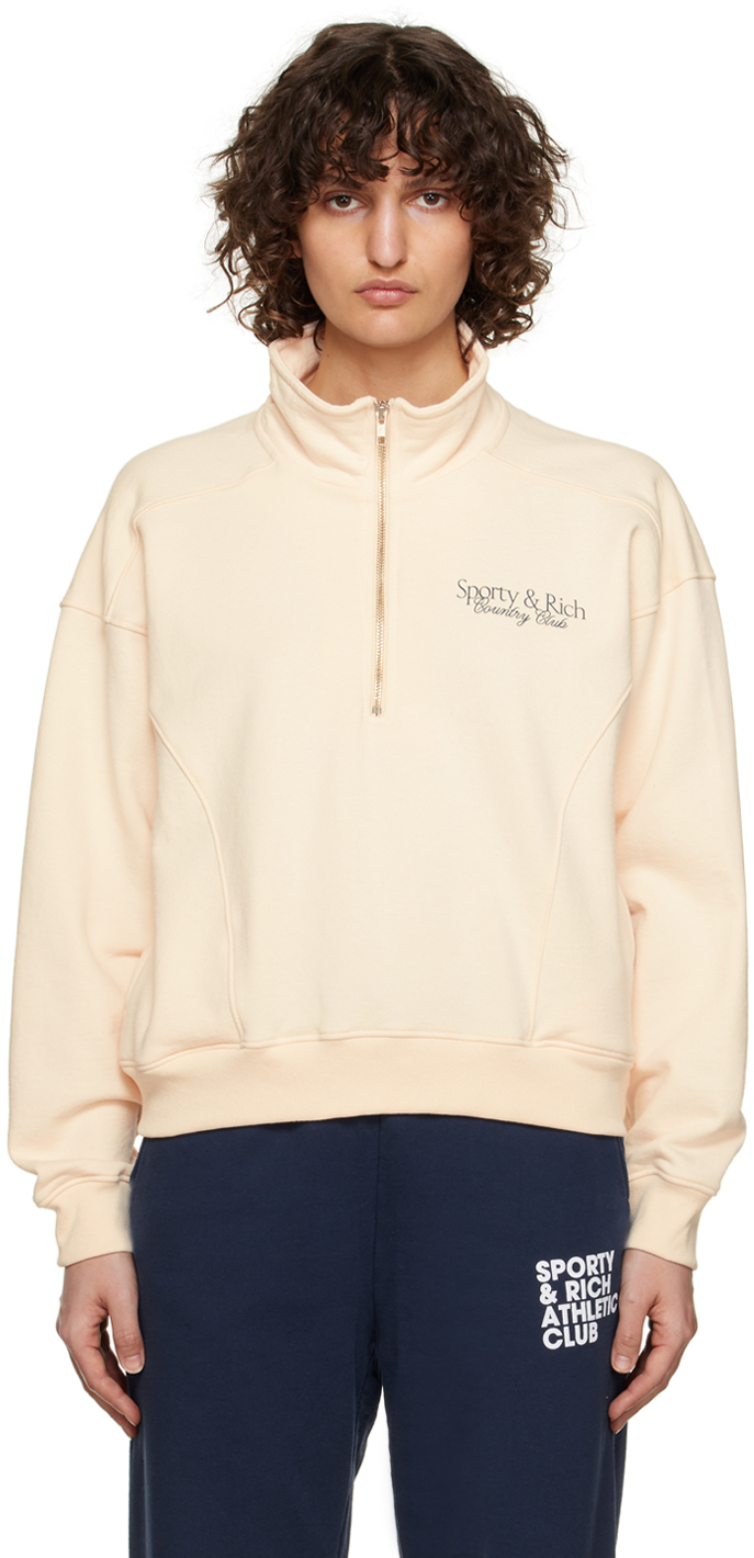 Sporty And Rich Sporty Rich Sr Country Club Quarter Zip Sweatshirt In Neutrals