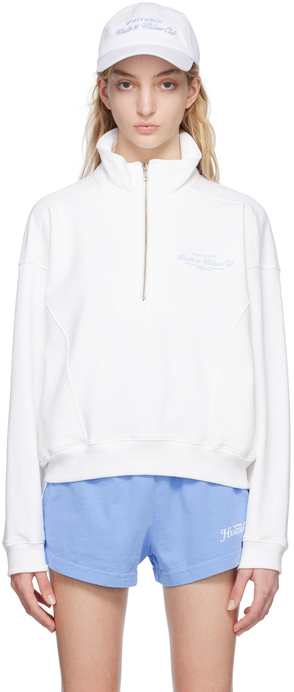 Sporty & Rich White H&W Club Sweatshirt SSENSE UK