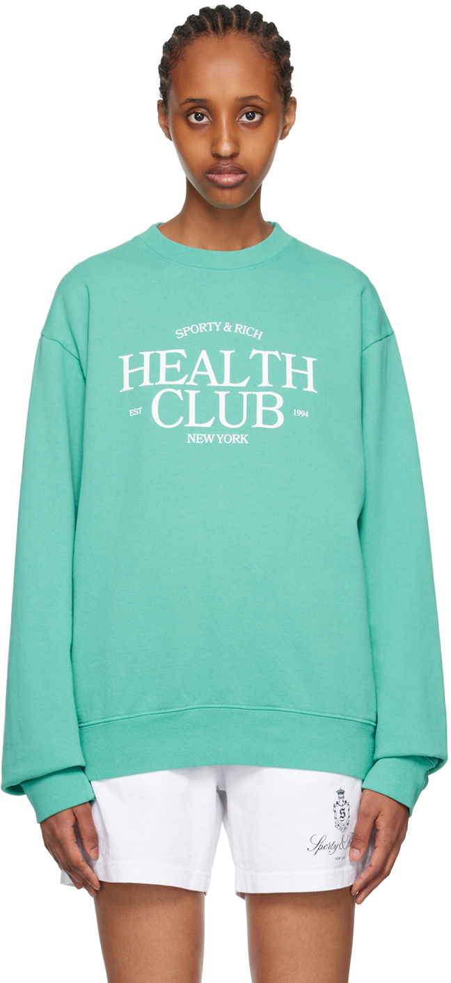 Sporty And Rich Sr Health Club Crewneck Sweatshirt In White