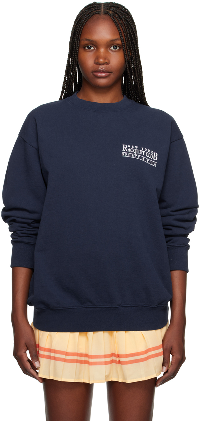 Sporty & Rich Navy 'NY Racquet Club' Sweatshirt