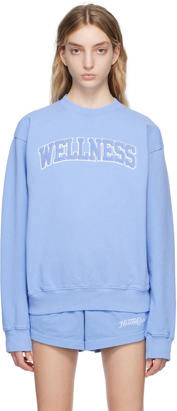 Sporty And Rich Boucle Wellness Sweatshirt In Blue
