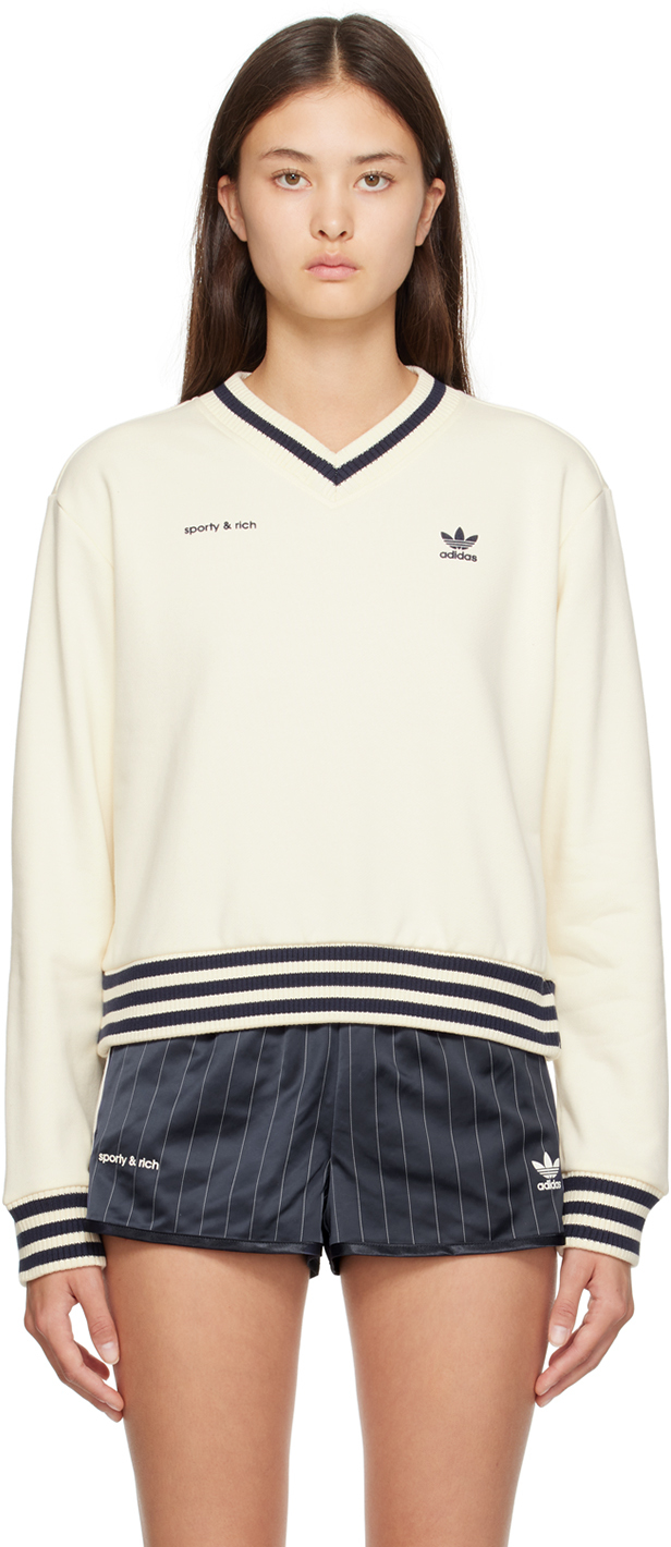 adidas x Sporty Rich V-Neck Crew Sweat