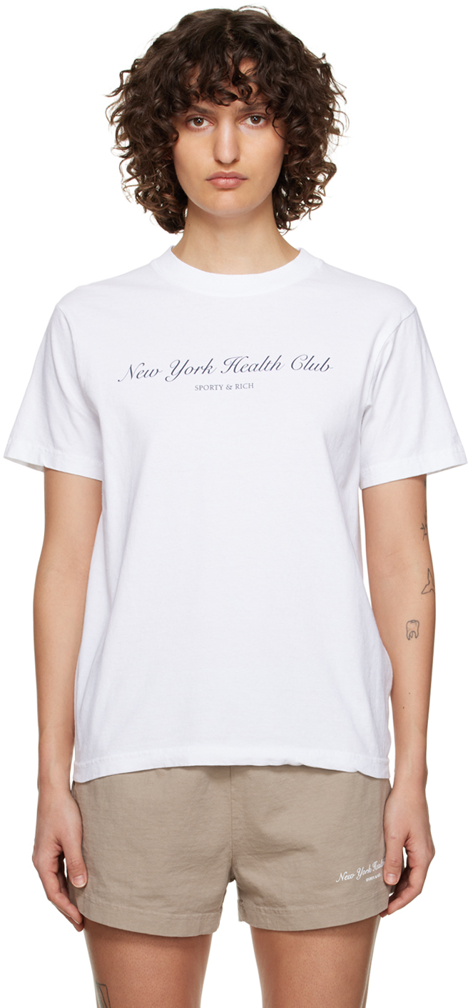Sporty & Rich: White 'NY Health Club' T-Shirt