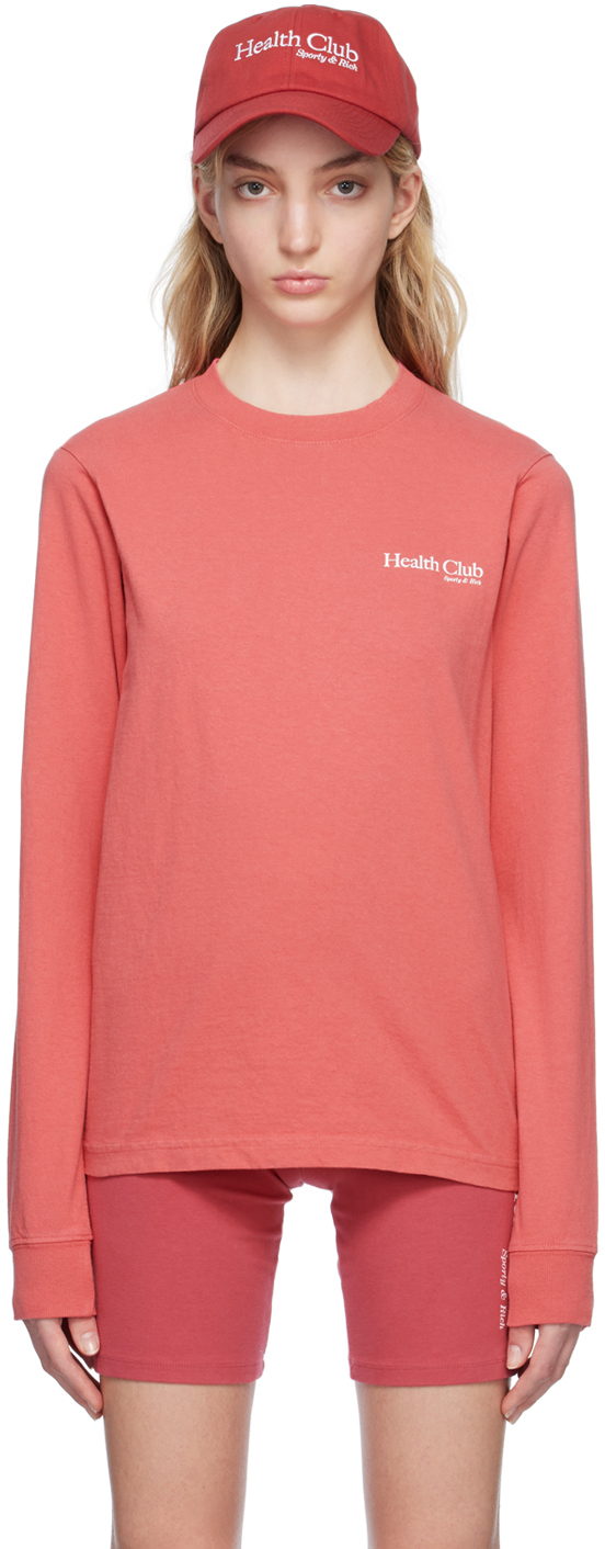 Sporty And Rich Sporty & Rich Health Club Hibiscus Sweatshirt In Pink