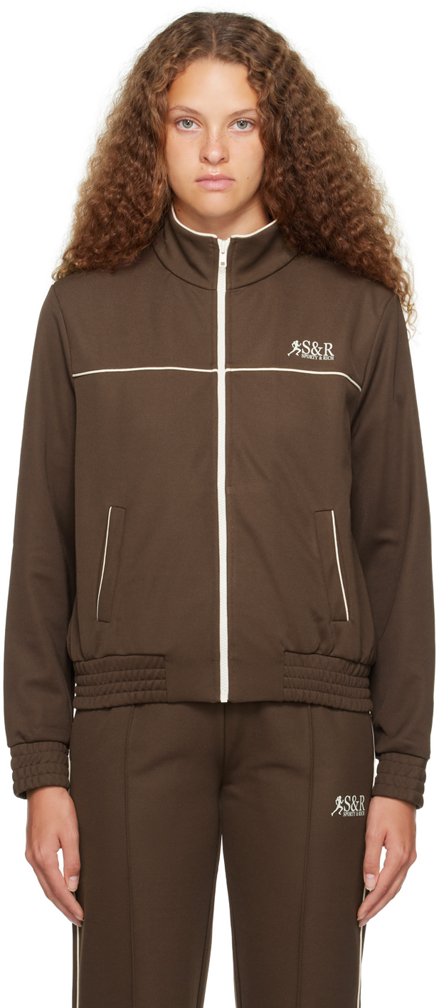 Sporty & Rich: SSENSE Exclusive Brown Track Jacket | SSENSE Canada