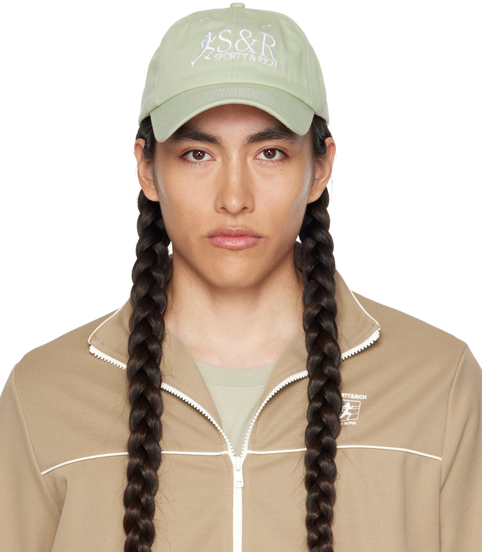 Shop Sporty And Rich Ssense Exclusive Green Action Cap In Laurel