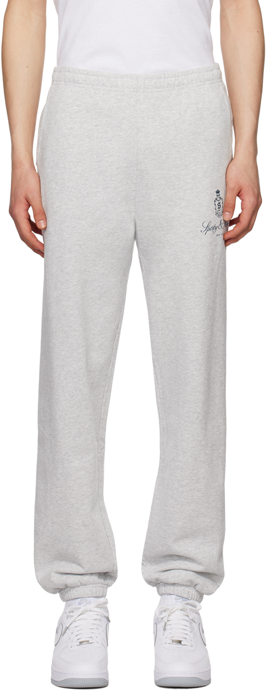 SPORTY AND RICH GRAY PRINTED SWEATPANTS