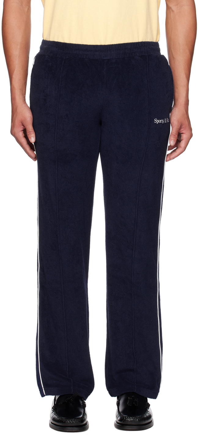 Sporty And Rich Logo-embroidered Track Pants In Blau