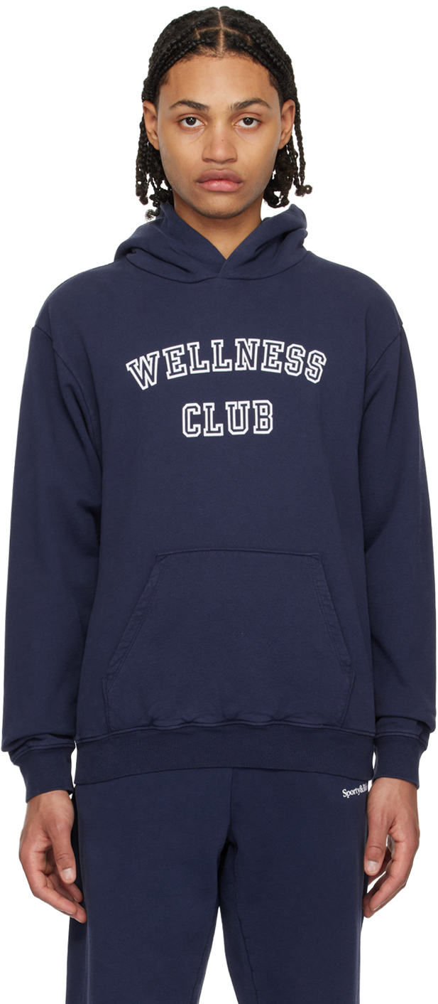 Sporty & Rich Navy 'Wellness Club' Hoodie