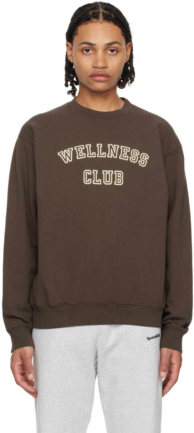 Sporty & Rich Brown 'Wellness Club' Sweatshirt