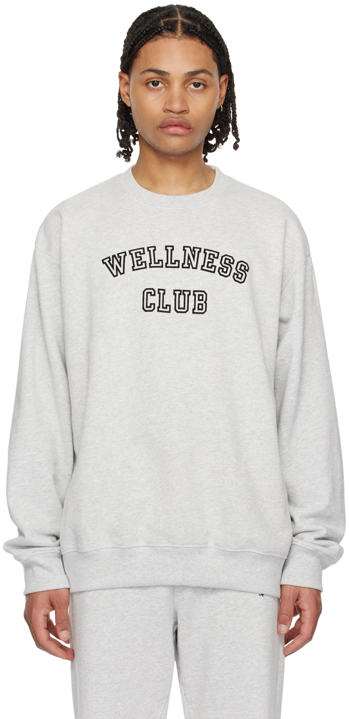 Sporty & Rich: Gray 'Wellness Club' Sweatshirt | SSENSE