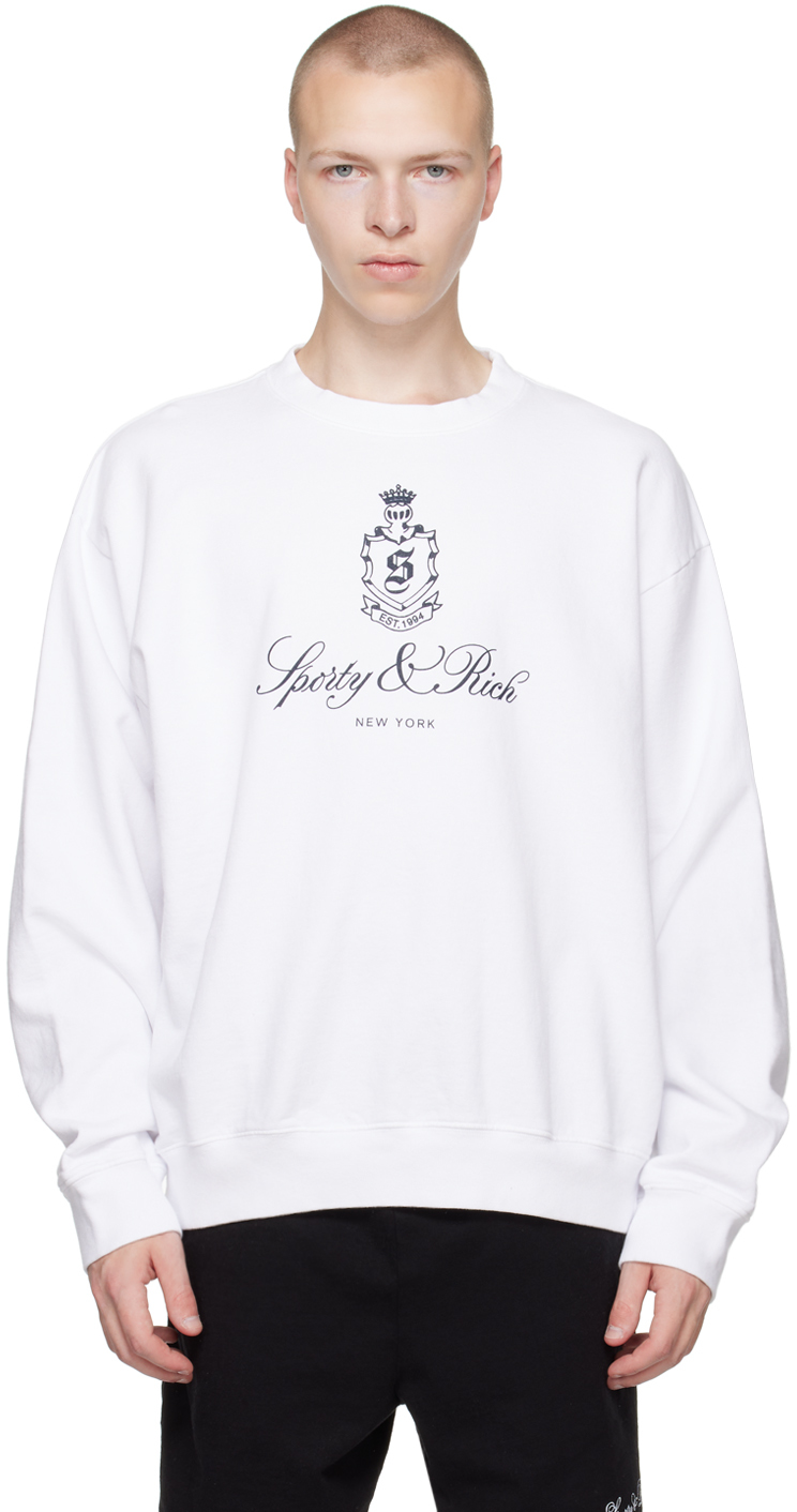 SPORTY AND RICH WHITE VENDOME SWEATSHIRT