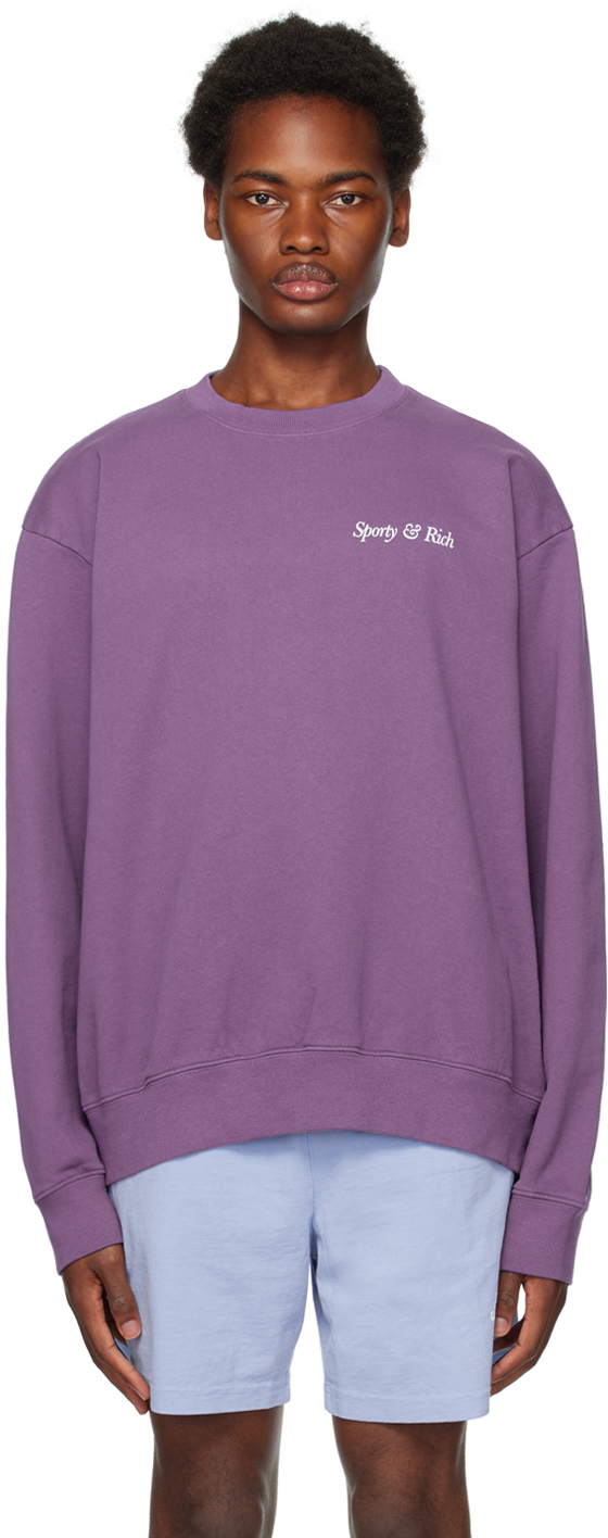 Sporty & Rich: Purple 'HWCNY' Sweatshirt | SSENSE Canada