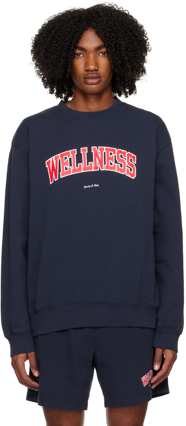 Sporty & Rich: Navy Wellness Ivy Sweatshirt | SSENSE UK