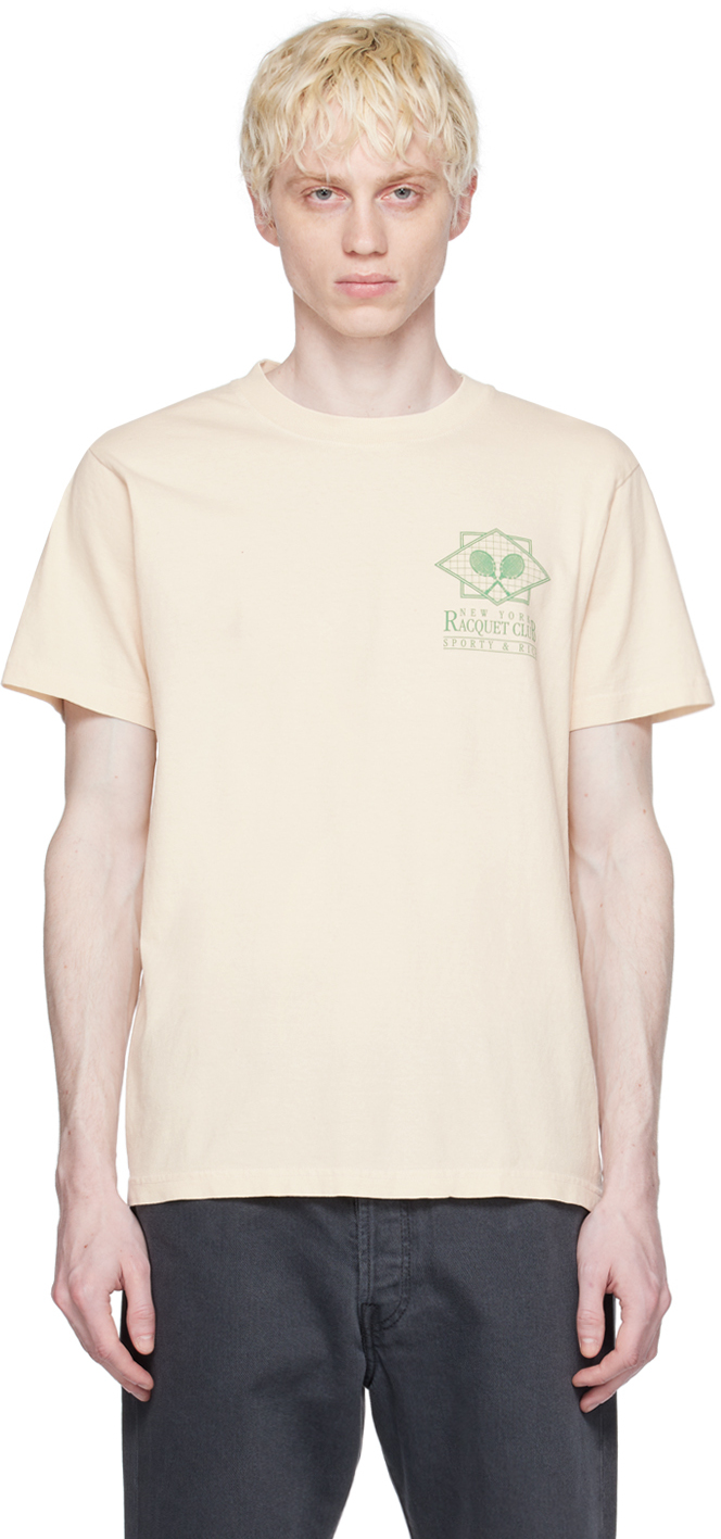 Sporty & Rich Beige 'Racquet Club' T-Shirt