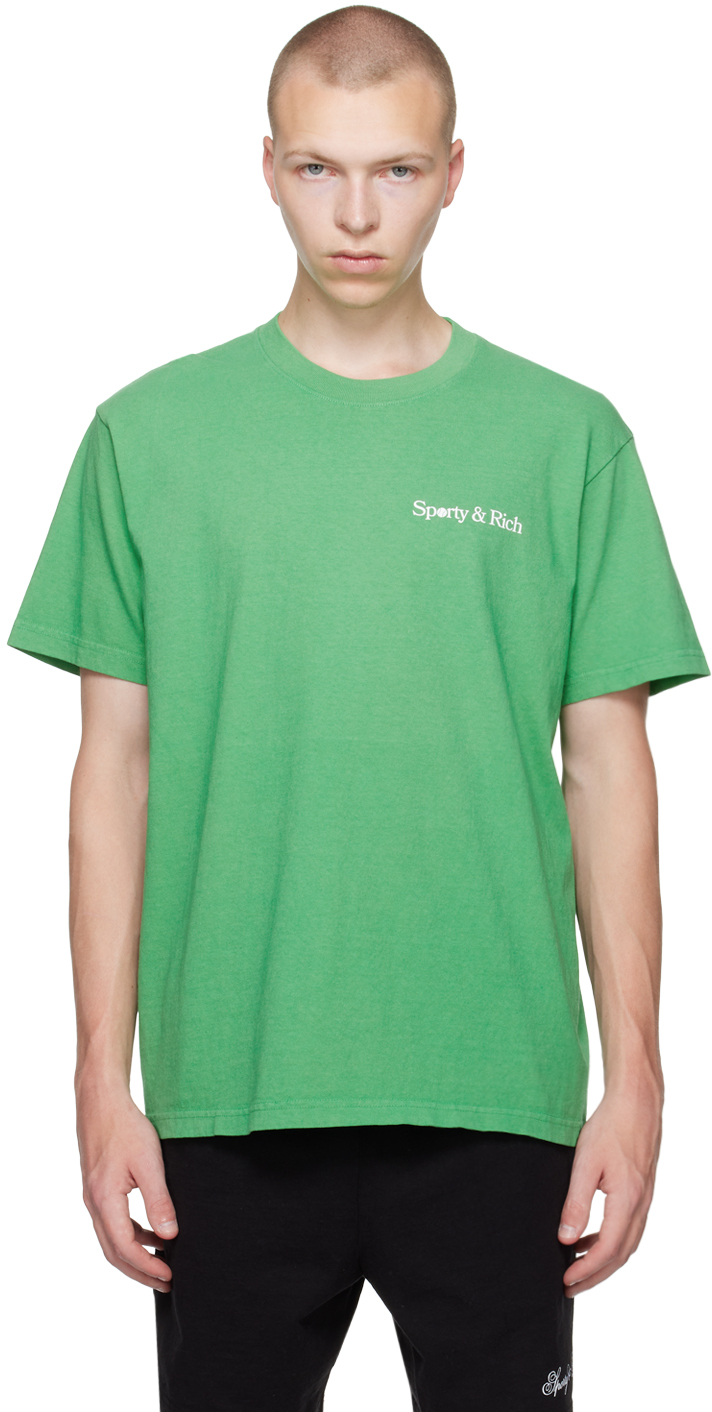Sporty & Rich Green 'LA Racquet' T-Shirt