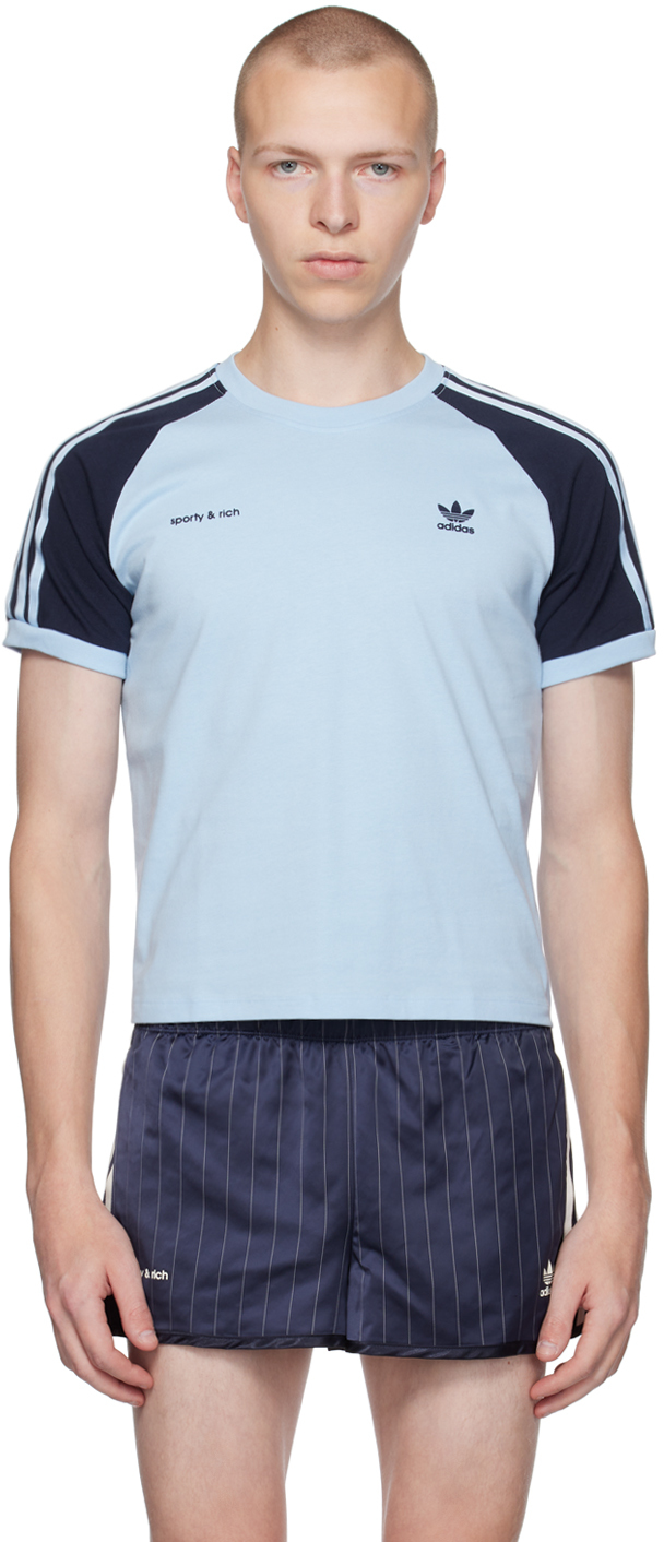 Blue adidas Edition T-Shirt by Sporty & Rich on Sale