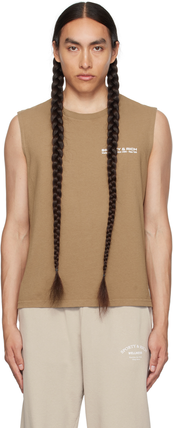 Sporty & Rich: Brown 'Health Club' Tank Top | SSENSE